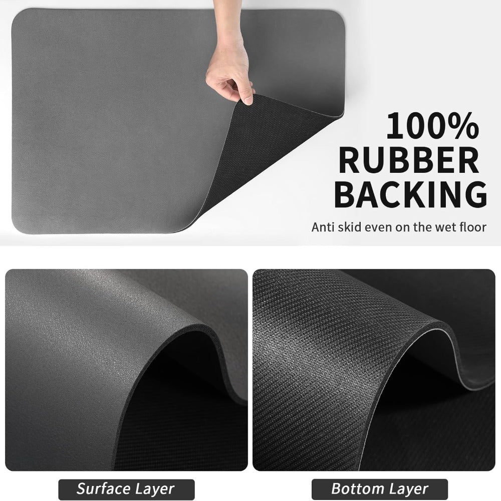 Afdroogmat Keuken Diatomiet 40x30cm Grijs Sneldrogend Absorberend Aanrecht Vaat Droogmat Antislip Keukenorganizer | Sansoti
