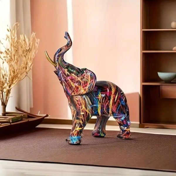 Sculpture moderne d'éléphant au design graffiti | Décoration intérieure – Restfield