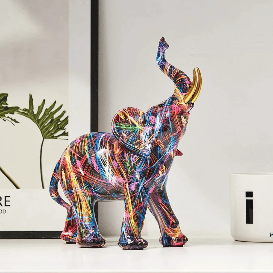Sculpture moderne d'éléphant au design graffiti | Décoration intérieure – Restfield
