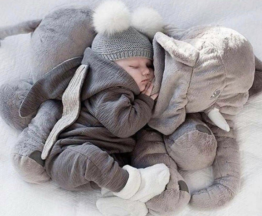 Zacht Pluche Olifant Babykussen 40cm of 60cm Knuffel voor Rust en Slaap | Sansoti
