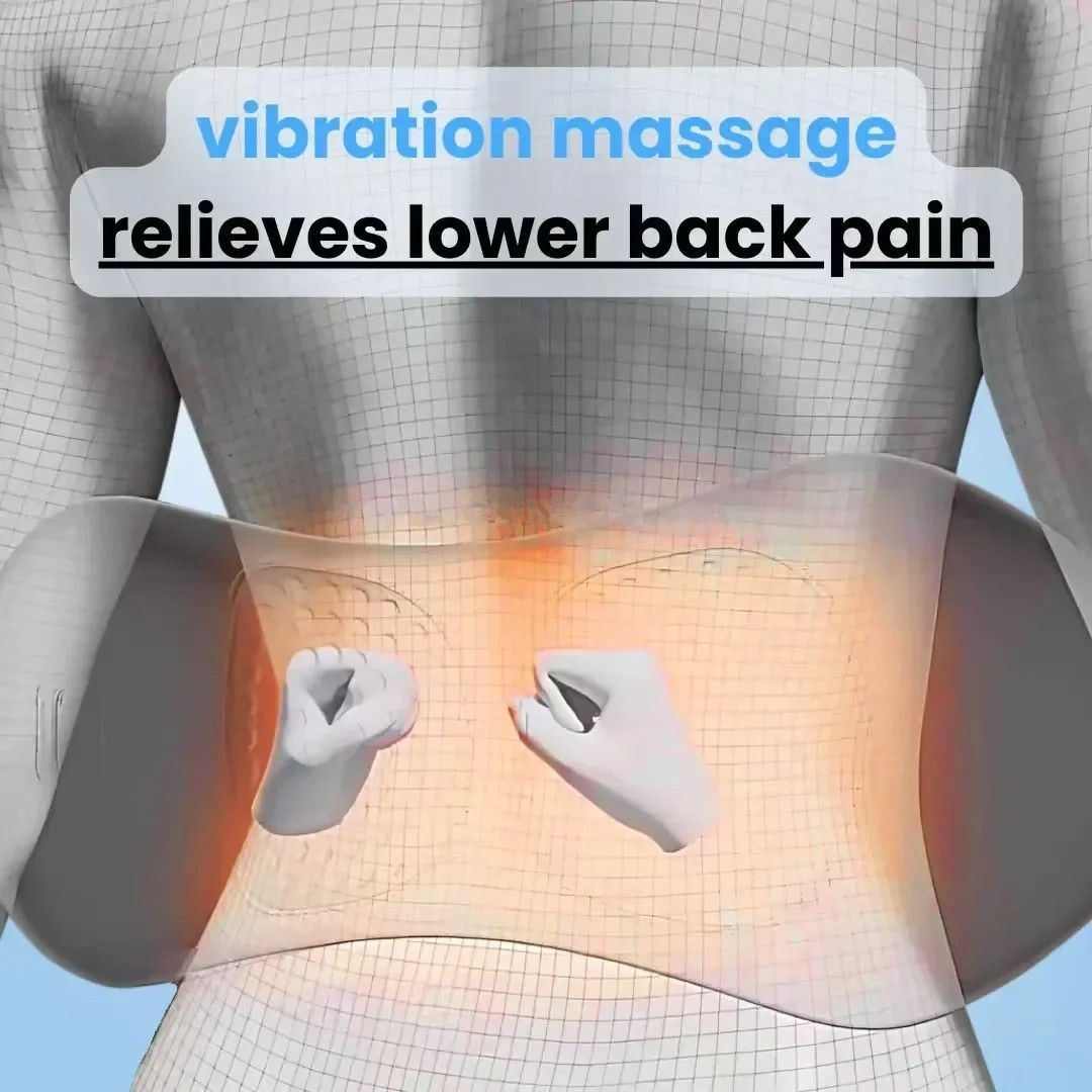 Rugmassageapparaat met Warmte en Vibratie voor Onderrug Lumbale Therapie Thuis Ischias Ontspanning Pijnverlichting | Sansoti