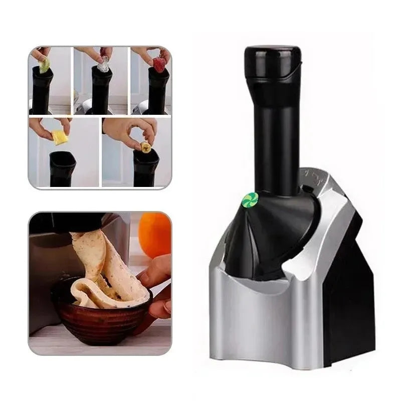 Ice Maker for Homemade Ice Cream Sorbet and Frozen Yogurt Black Automatic Kitchen Appliance Dessert Maker | Sansoti