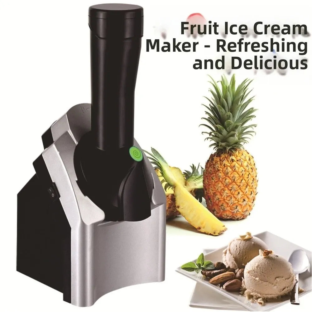 Ice Maker for Homemade Ice Cream Sorbet and Frozen Yogurt Black Automatic Kitchen Appliance Dessert Maker | Sansoti