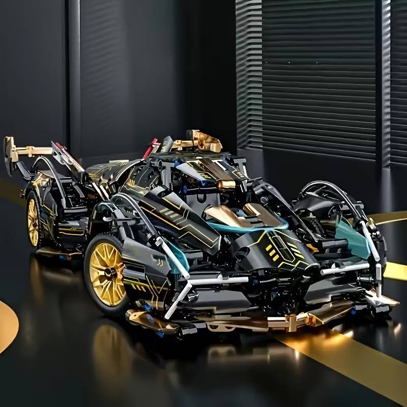 Sports Car Building Set 1690 Pieces ABS, Working Steering, Adjustable Spoiler, Teens & Adults | Sansoti