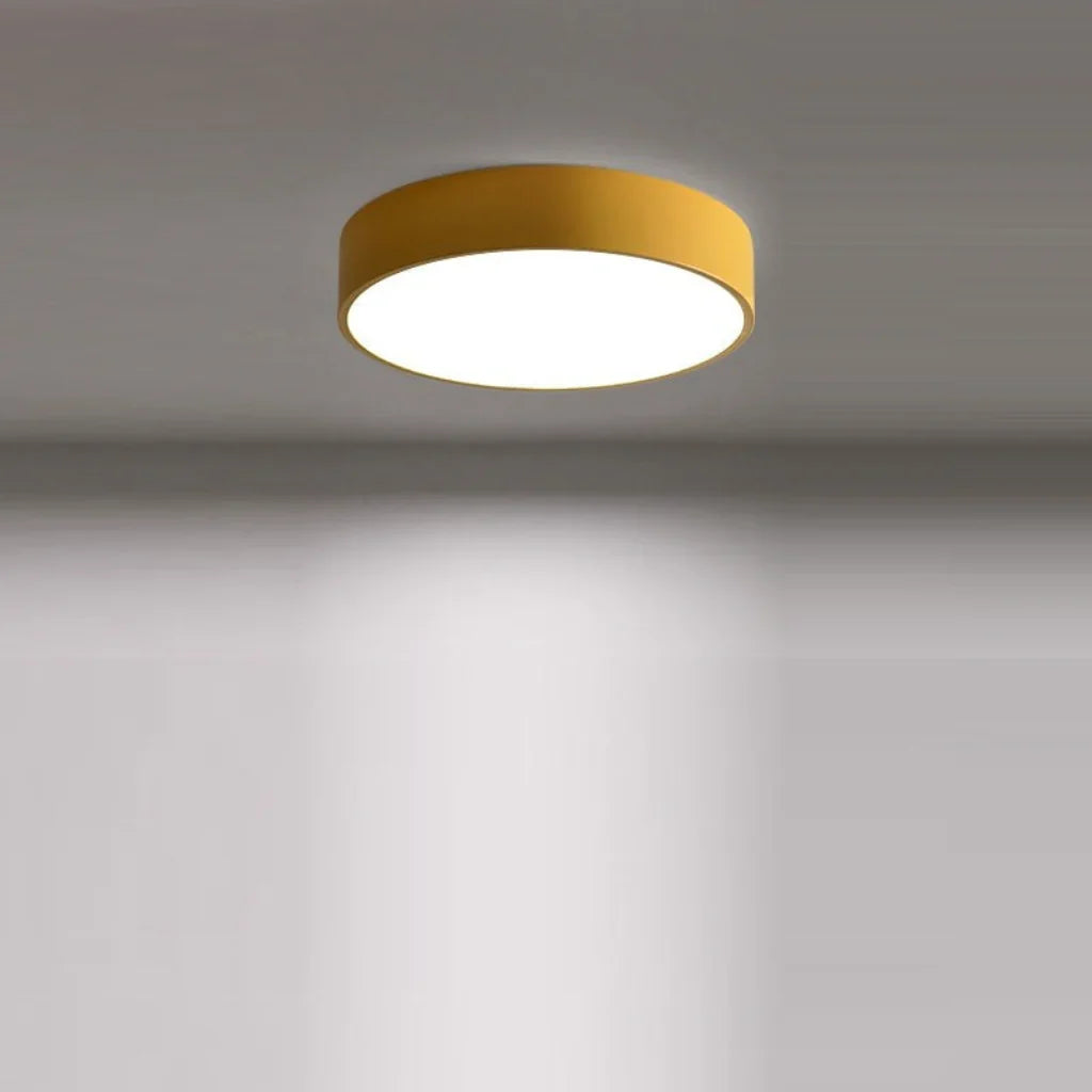 Runde Deckenleuchte mit Eisenrahmen und sanfter LED-Beleuchtung für Wohnzimmer und Schlafzimmer im modernen Stil | Sansoti