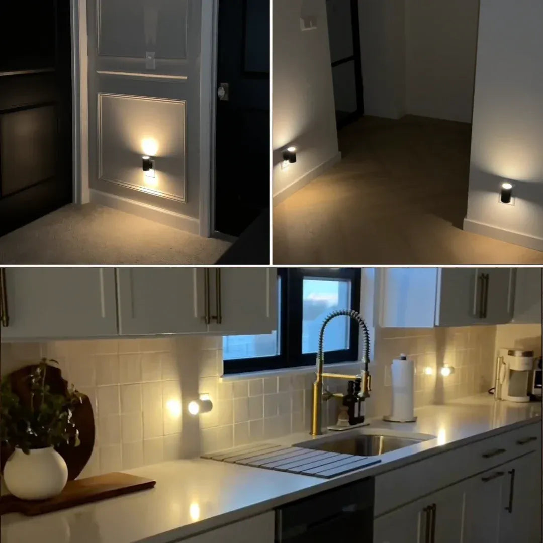 Veilleuse Bauhaus à intensité variable avec capteur jour-nuit, applique murale à lumière LED chaude pour chambre, entrée et salle de bains, économe en énergie | Sansoti