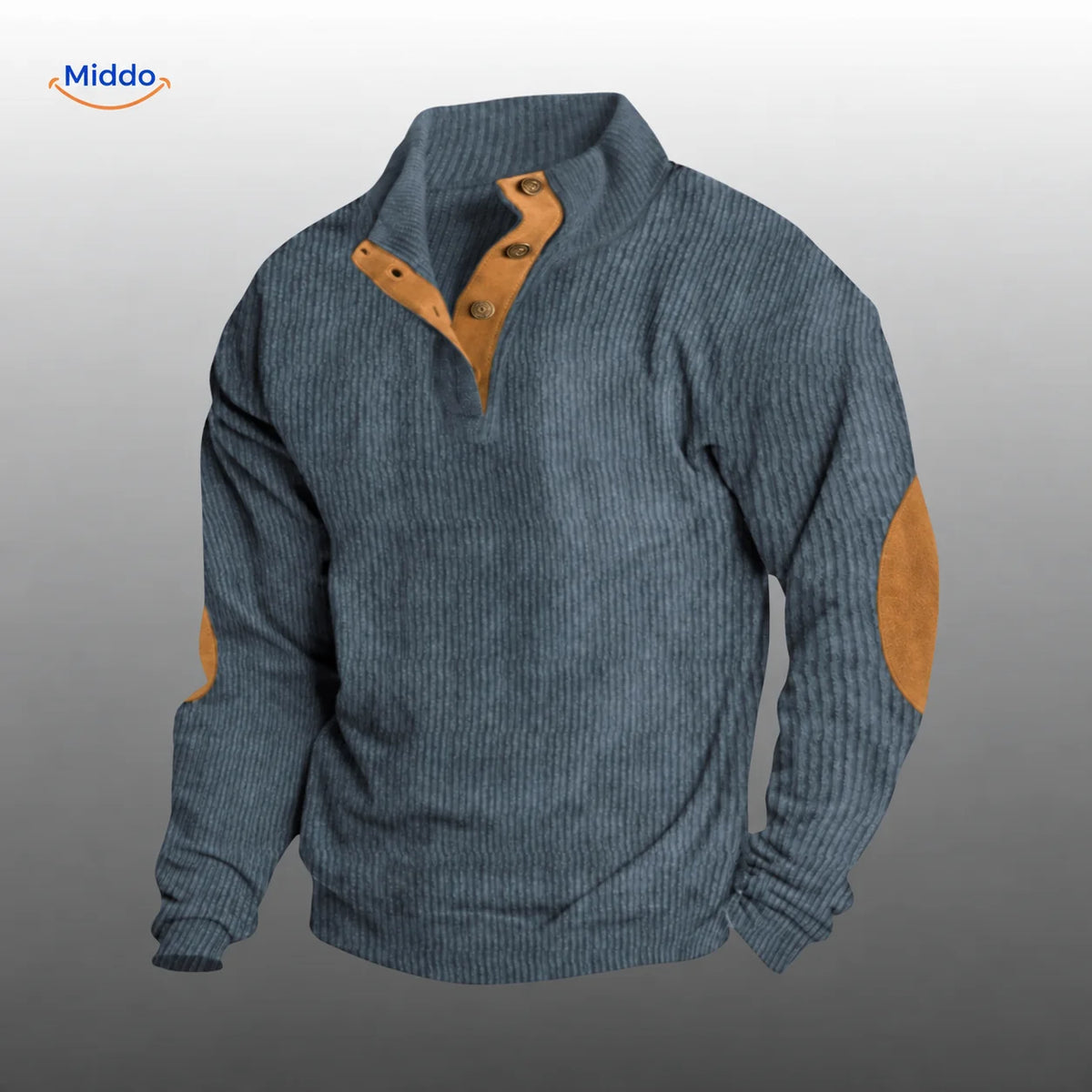 Pull côtelé avec détails marron, structure rayée, couche chaude unisexe pour l’automne et l’hiver, style décontracté | Sansoti
