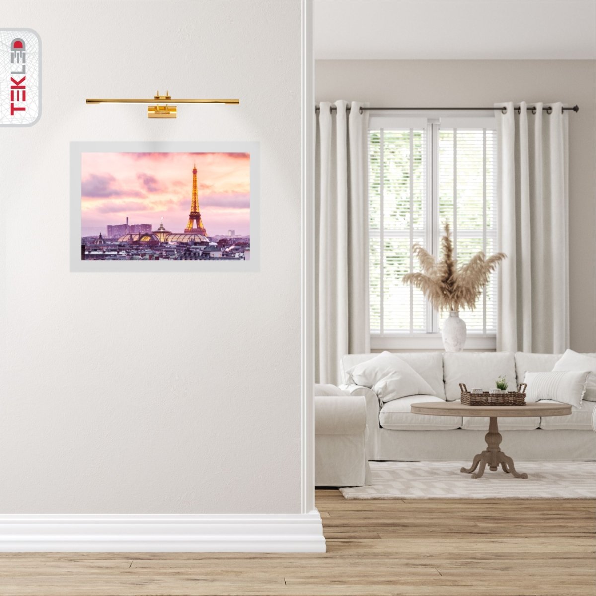 Spiegelleuchte LED Warmweiß 3000K 8W 64cm Gold Nickel Messing Chrom Bilderlampe Wandleuchte
