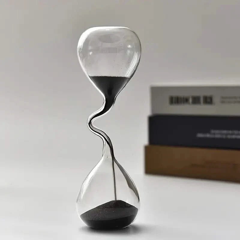 Hourglass with Twisted Shape Glass Timer Decorative Object Interior Piece Modern Style Living Room | Sansoti