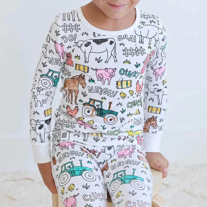 Ausmalbarer Kinderpyjama mit Textilstiften – Kreativ schlafen und zeichnen für Kleinkinder und Schulkinder | Sansoti