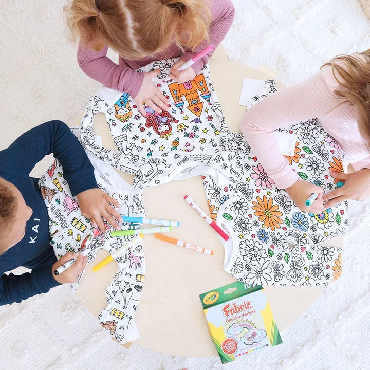 Ausmalbarer Kinderpyjama mit Textilstiften – Kreativ schlafen und zeichnen für Kleinkinder und Schulkinder | Sansoti