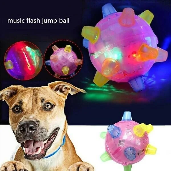 Interaktiver Springball mit LED-Licht für Hunde – Bewegung, Gehirntraining und Spielzeug aus thermoplastischem Gummi | Sansoti