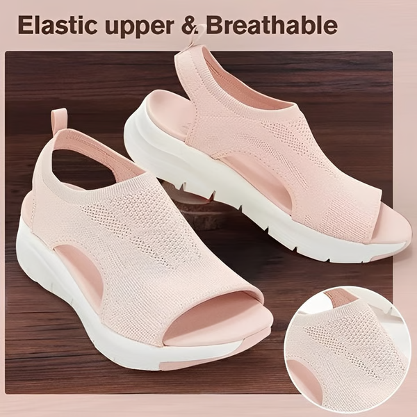 Sandales de sport orthopédiques avec bride de talon réglable pour femmes, bleu rose noir, lavables, en mesh, été, randonnée | Sansoti