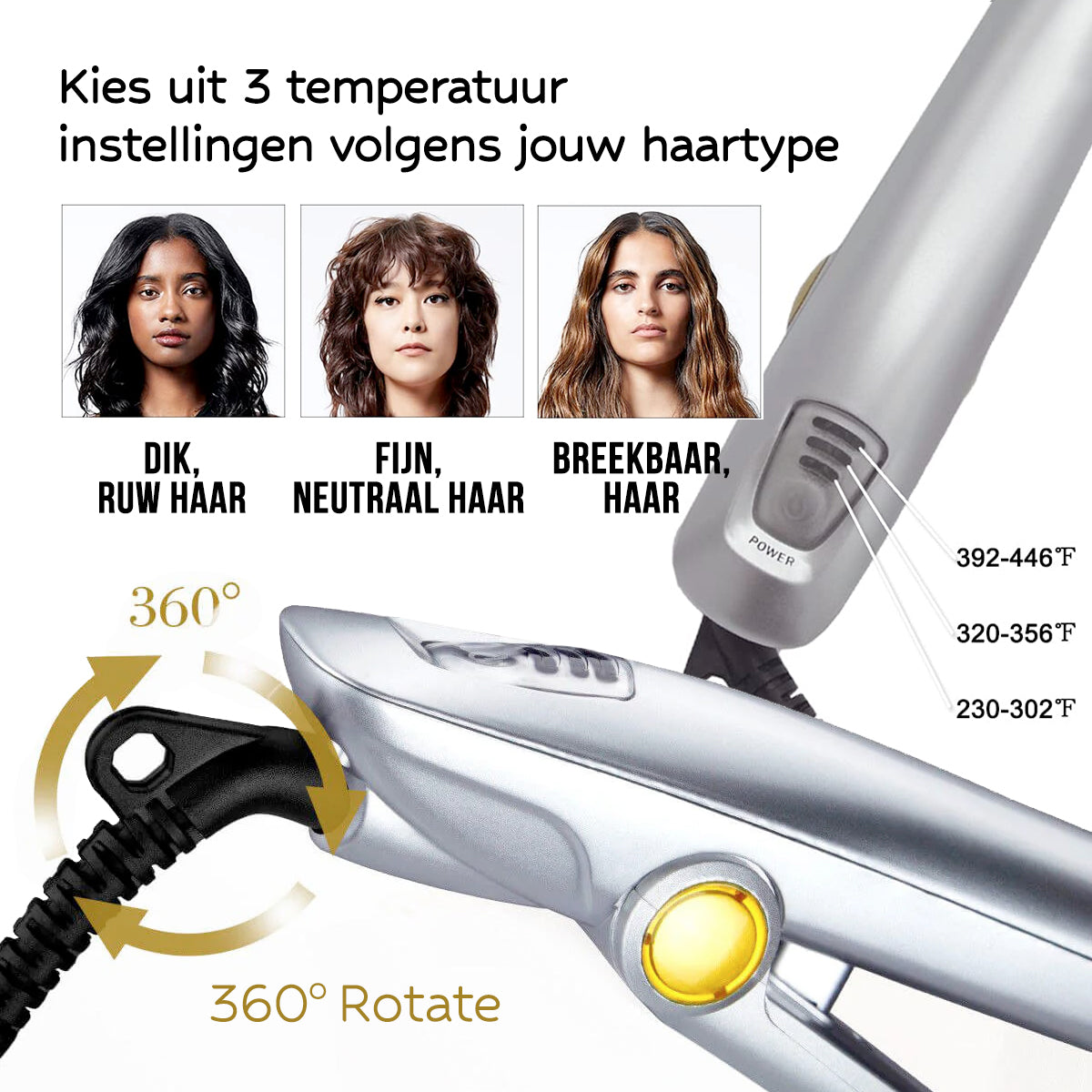2-in-1 Haarstyler mit rotierender Bürste und Keramikplatte für Locken und glattes Haar | Sansoti