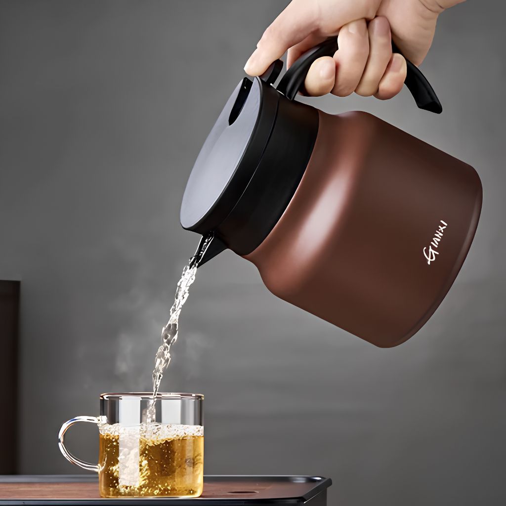 Dzbanek termiczny z sitkiem do herbaty 800 ml, podwójne ścianki, stal nierdzewna, ceramika, dzbanek utrzymujący ciepło, dzbanek do herbaty, dzbanek do kawy, czajnik, termos | Sansoti