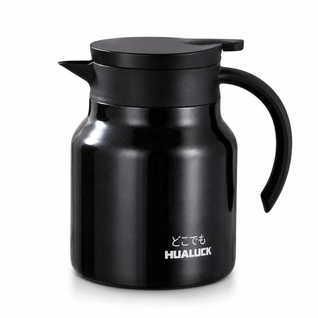 Dzbanek termiczny z sitkiem do herbaty 800 ml, podwójne ścianki, stal nierdzewna, ceramika, dzbanek utrzymujący ciepło, dzbanek do herbaty, dzbanek do kawy, czajnik, termos | Sansoti