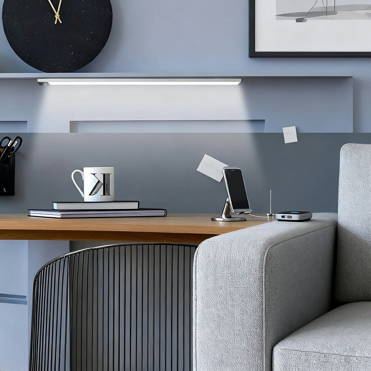 Kastverlichting LED Bewegingssensor Aluminium Zwart USB Oplaadbaar Onderkastlamp Keuken Kledingkast Nachtlamp Draadloos | Sansoti