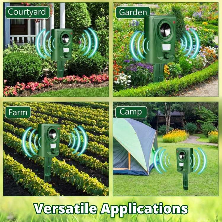 Ultrasone Kattenverdelger met PIR-Sensor en 110° Bereik – Waterbestendig voor Binnen en Buiten | Sansoti