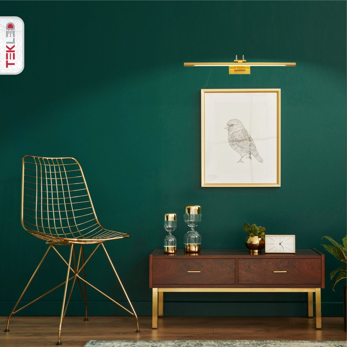 Spiegelleuchte LED Warmweiß 3000K 8W 64cm Gold Nickel Messing Chrom Bilderlampe Wandleuchte