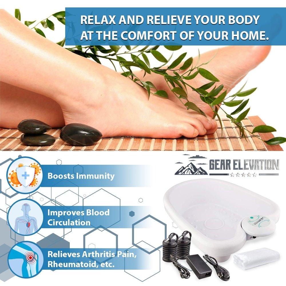 Ionisch Voetenbaad Systeem voor Thuis Detox Wellness Ontspanning Voetbad Apparaat met Elektrodes Spa | Sansoti