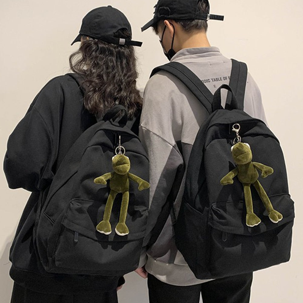 Schlanker schwarzer Rucksack mit verstellbaren Schultergurten für den täglichen Gebrauch, Arbeit, Reisen und Schule - kompaktes, praktisches Design | Sansoti