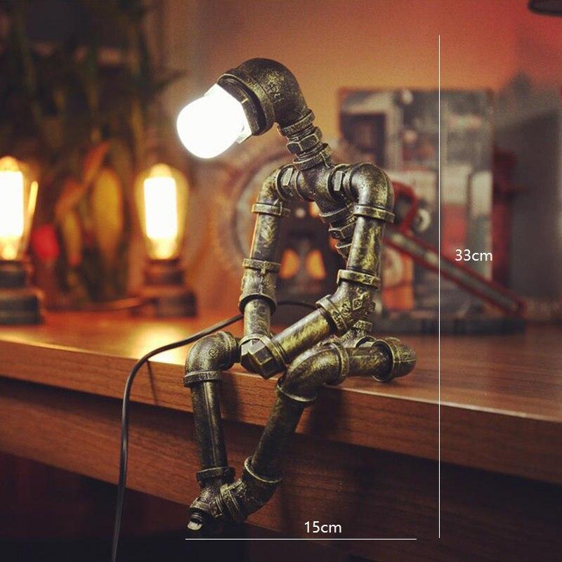 Industriële Robot Tafellamp van Messing Verstelbaar met Dimbaar Licht Retro Steampunk Verlichting Sfeerlamp Vintage Design | Sansoti