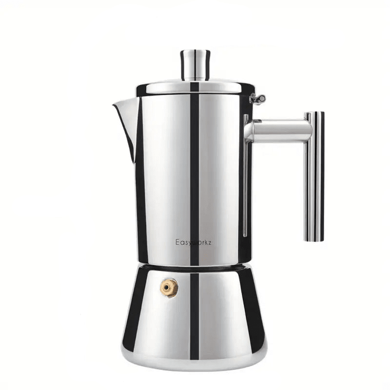 Espressokocher aus Edelstahl 200 ml–500 ml für Induktion, Gas und Elektroherd, Mokkakanne, italienischer Kaffeebereiter | Sansoti