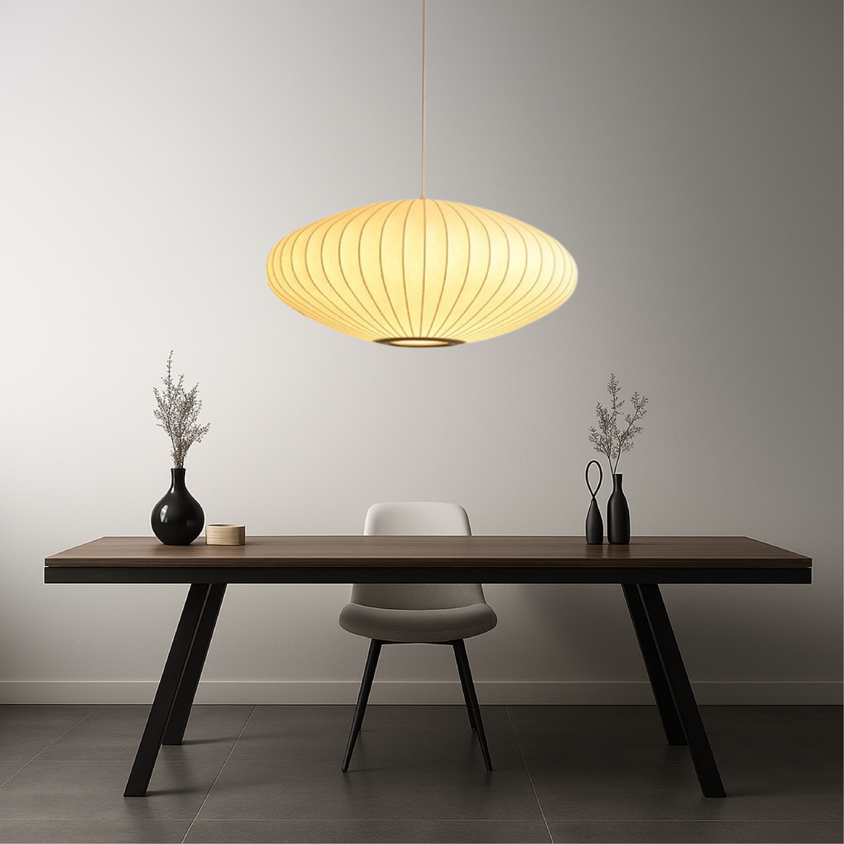 Silk Pendant Light Ø30-70cm Sculpture Dining Room Ambient Lighting Adjustable Modern Interior Design Dimmable LED | Sansoti
