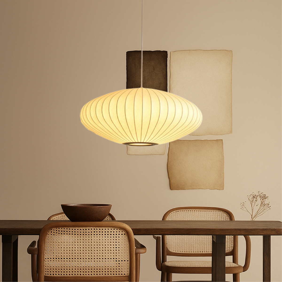 Silk Pendant Light Ø30-70cm Sculpture Dining Room Ambient Lighting Adjustable Modern Interior Design Dimmable LED | Sansoti