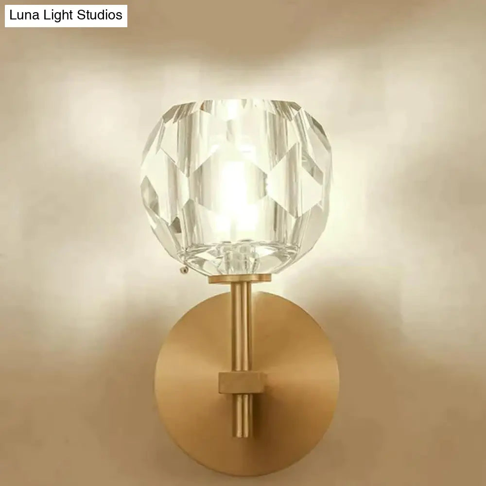 Kristallen Wandlamp Koper Warm Wit Licht Moderne Verlichting Woonkamer Slaapkamer Hal Decoratief Sfeervol | Sansoti