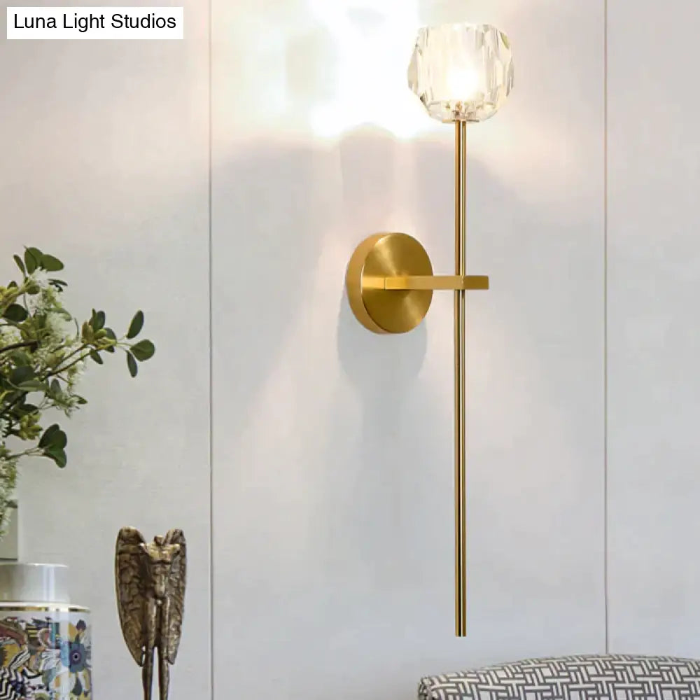 Kristallen Wandlamp Koper Warm Wit Licht Moderne Verlichting Woonkamer Slaapkamer Hal Decoratief Sfeervol | Sansoti