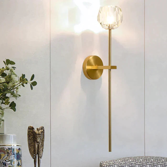 Kristallen Wandlamp Koper Warm Wit Licht Moderne Verlichting Woonkamer Slaapkamer Hal Decoratief Sfeervol | Sansoti
