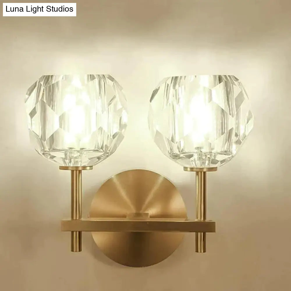 Kristallen Wandlamp Koper Warm Wit Licht Moderne Verlichting Woonkamer Slaapkamer Hal Decoratief Sfeervol | Sansoti
