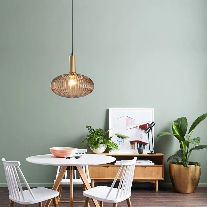 Hängelampe Buntglas Retro Nordisch E27 Weiß Grün Rosa Ø13 Ø30 Esszimmer | Restfield