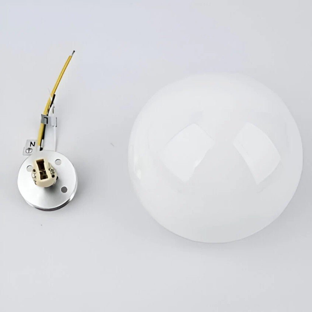 Kinkiet kula z matowego szkła, G9 LED, biały, 12–18 cm, unoszący się design, nowoczesne oświetlenie do przedpokoju, łazienki, sypialni i salonu | Sansoti