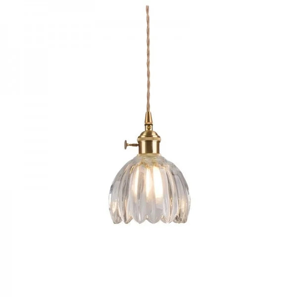 Suspension Verre Fleur Japonaise Rétro Métal 12cm E27 Lampe Suspendue Salon Chambre Ambiance | Restfield