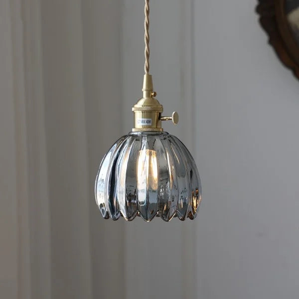 Hanglamp Glas E27 Amber Tulpvorm Retro Eettafel Woonkamer Hal Vintage Glazen Hanglamp Sfeerverlichting | Sansoti
