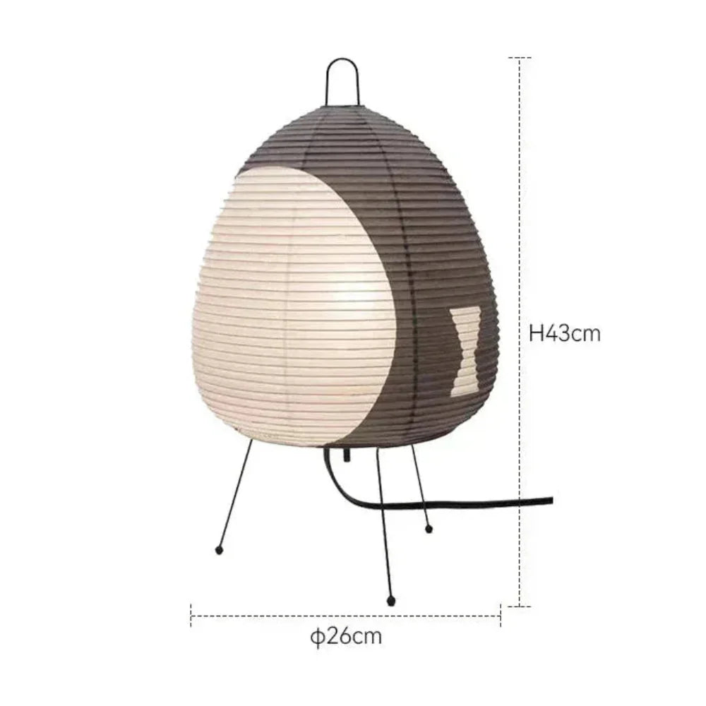 Tafellamp Rijstpapier Japans Design Retro Met IJzeren Voet 47cm E27 | Sansoti