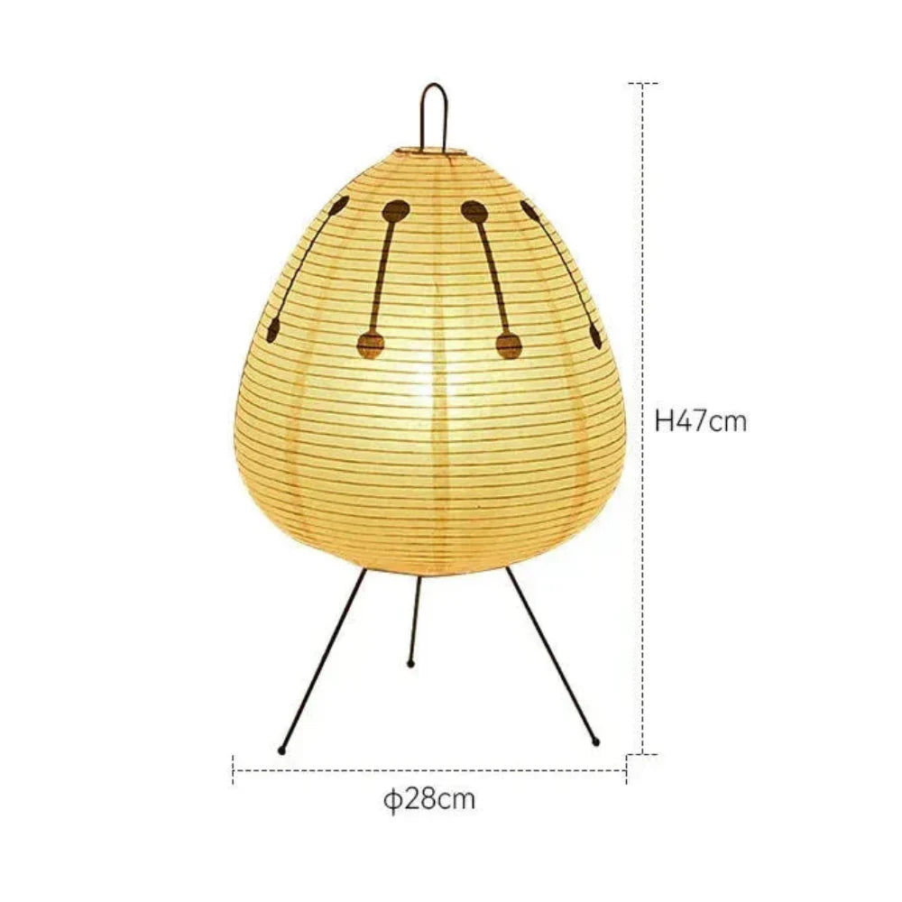 Tafellamp Rijstpapier Japans Design Retro Met IJzeren Voet 47cm E27 | Sansoti