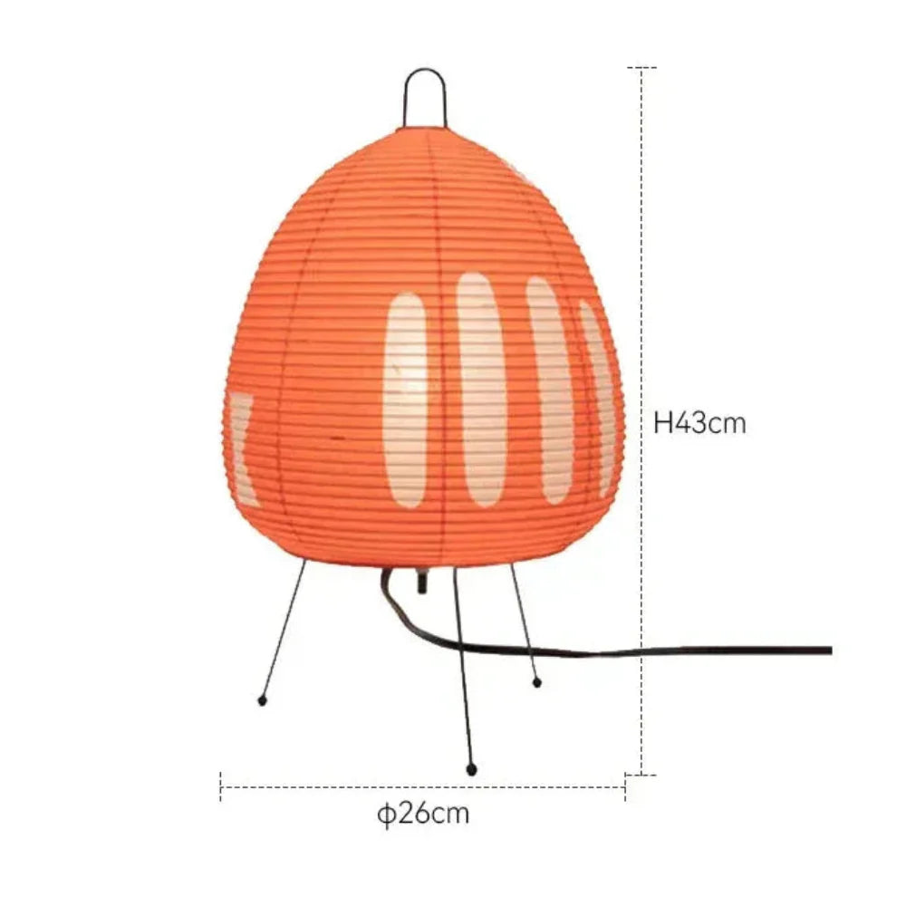 Tafellamp Rijstpapier Japans Design Retro Met IJzeren Voet 47cm E27 | Sansoti