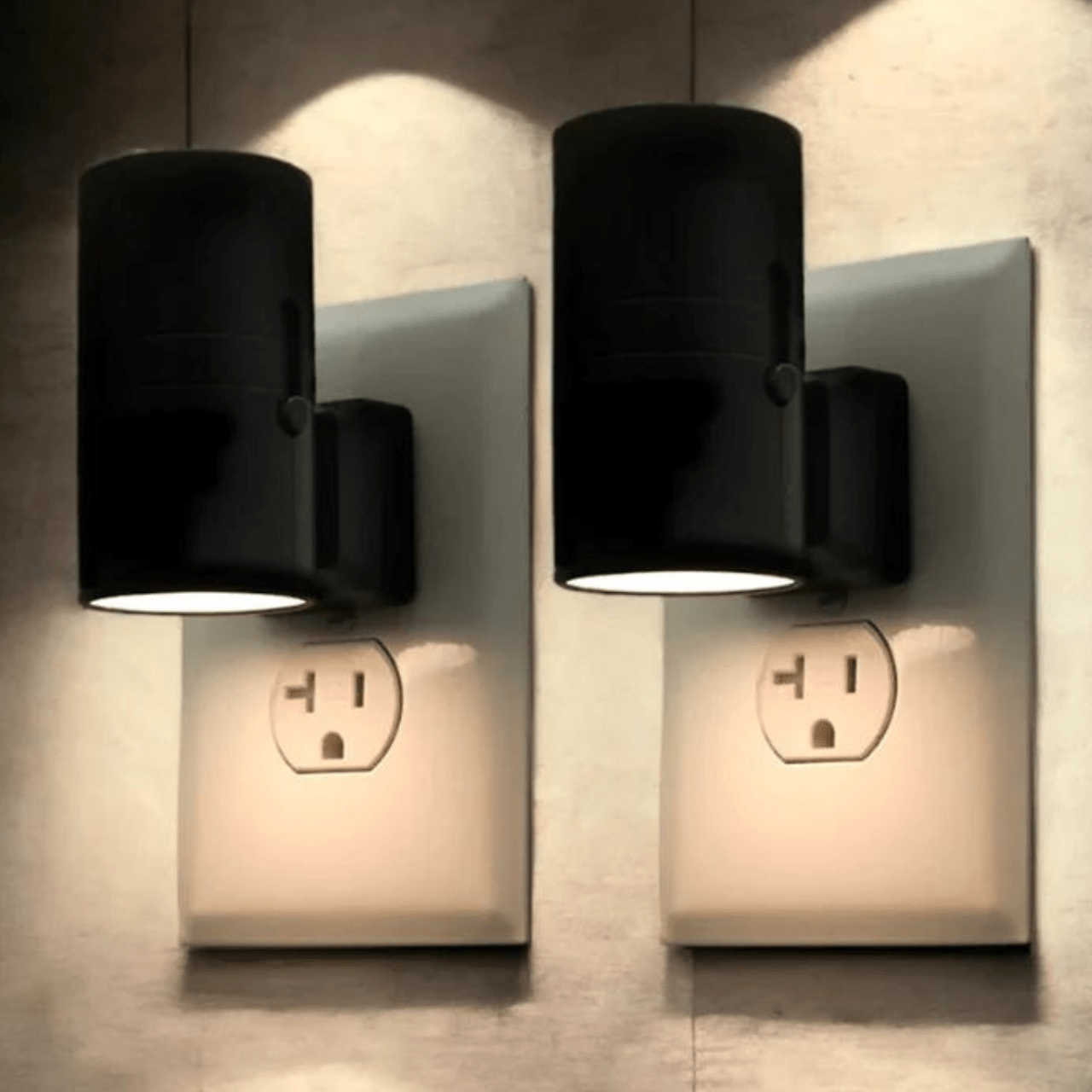 Nachtlampje met Lichtsensor voor Stopcontact Zwart Warm LED Licht Slaapkamer Kinderkamer Energiezuinig | Sansoti