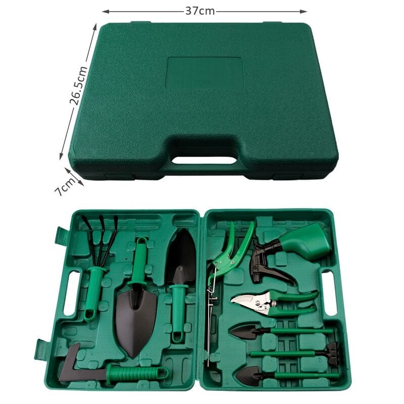 Tuingereedschap Set 10 Delig RVS Met Opbergkoffer Complete Tuinset | Sansoti