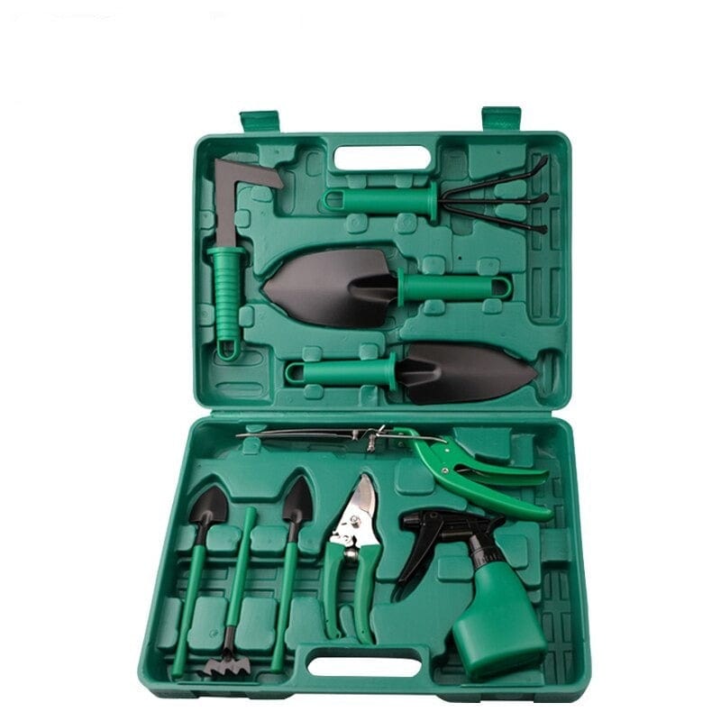 Tuingereedschap Set 10 Delig RVS Met Opbergkoffer Complete Tuinset | Sansoti