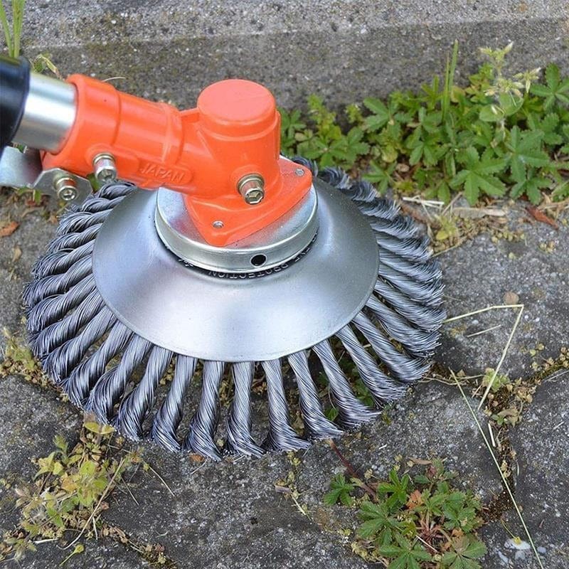 Carbon Steel Trimmer Head for Grass Trimmers with 36 Braided Wires for Weed Removal on Tiles and Patios, 15 cm | Sansoti