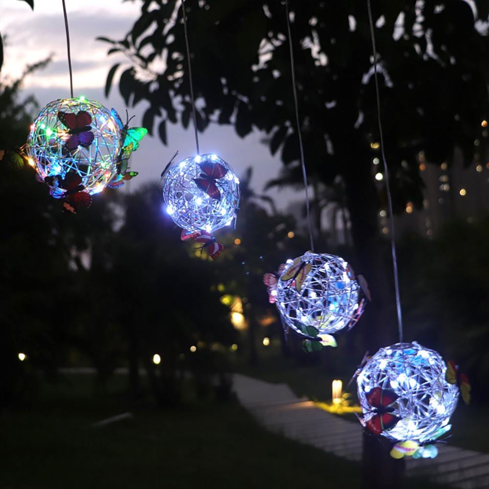 Solar Tuinlamp met Vlindermotief Aluminium Warm Wit Licht Waterdicht IP45 Tuinverlichting Decoratief | Sansoti