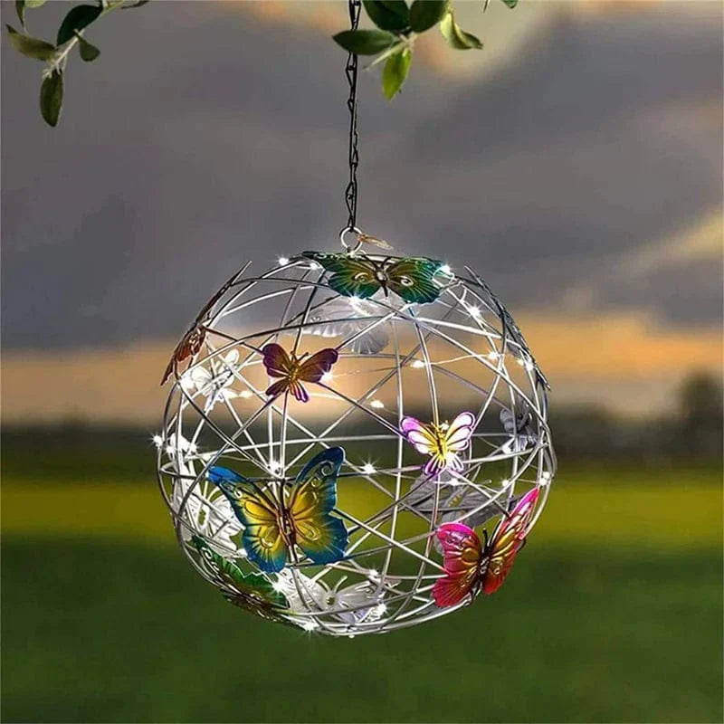 Solar Tuinlamp met Vlindermotief Aluminium Warm Wit Licht Waterdicht IP45 Tuinverlichting Decoratief | Sansoti