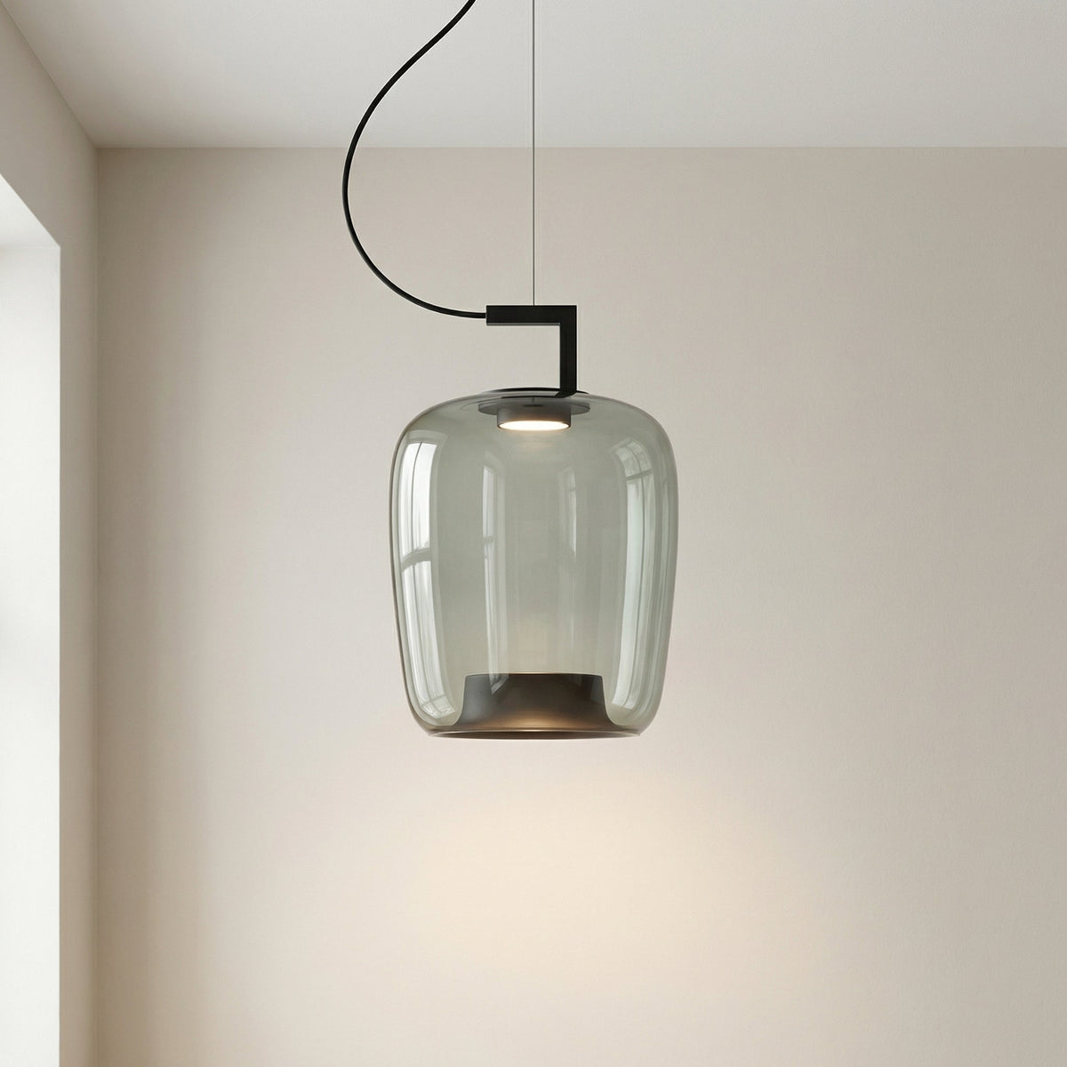 Szklana lampa wisząca E27, żelazo, nowoczesna, ciepła biel, do kuchni i jadalni, regulowana, nastrojowe światło, skandynawski design | Sansoti