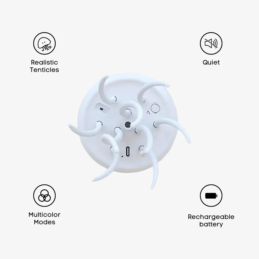 Lampe méduse avec éclairage LED et effet d’eau en mouvement, pour une décoration chaleureuse dans le salon et la chambre à coucher | Sansoti