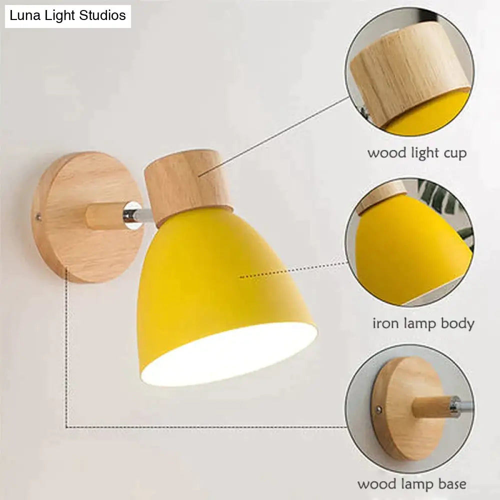 Drewniana lampa ścienna do czytania, oprawka E27, skandynawski design, nastrojowe światło do czytania, lampka nocna do salonu i sypialni | Sansoti
