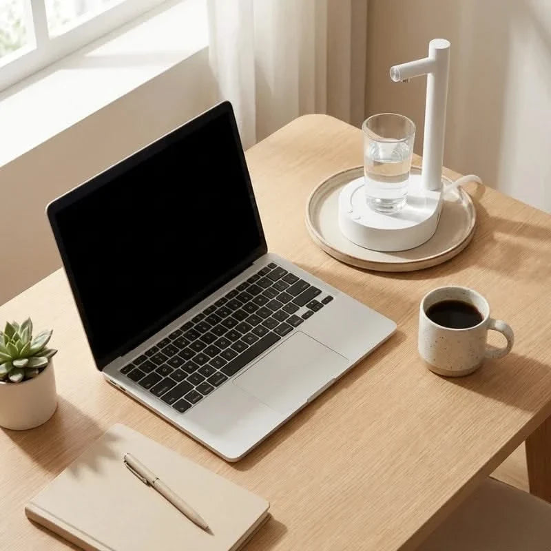 Elektrische Waterdispenser voor Bureau met 6 Snelheden Oplaadbaar Draadloos Stil Waterpomp voor Thuis Kantoor | Sansoti